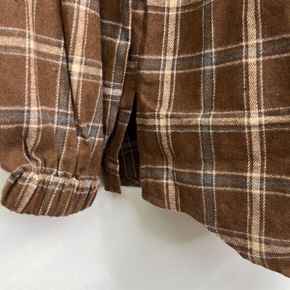 Hotouch Brown Plaid Button front flannel shirt NWT size medium - Picture 4 of 11
